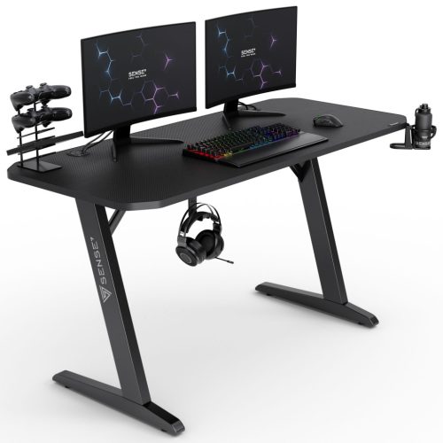 Gamer asztal SENSE7 Nomad Basic, 140×60 cm fekete