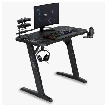   Gamer asztal SENSE7 Nomad Cybernetic 120×60 cm, Fekete carbon