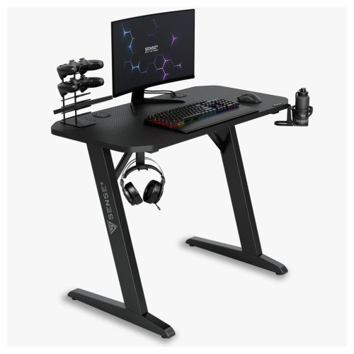 Gamer asztal SENSE7 Nomad Basic, 120×60 cm fekete carbon