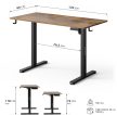 Állítható magasságú íróasztal Nojo Light 120 cm x 60 cm sötétbarna