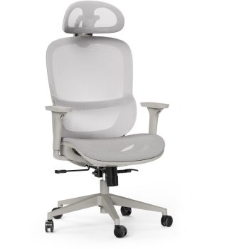   Ergonomikus irodai forgószék Neyo deréktámasz, fejtámla, háló, szürke