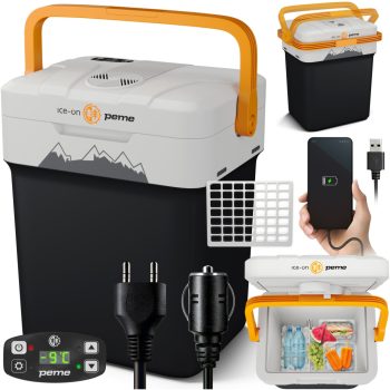 Peme elektromos hűtőláda, 25.7 literes, narancssárga