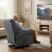 HOMCOM masszázsfotel állórásegítéssel, dönthető ülőfelülettel, dönthető funkcióval, vászon, szürke