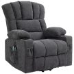 HOMCOM Elektromos emelésű dönthető fotel masszázs- és fűtésfunkcióval, USB portokkal, sötétszürke