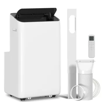   HOMCOM Mobil klíma 12 000 BTU inverter technológiával, klímaberendezés 60°-os forgatási funkcióval, fehér
