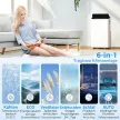 HOMCOM Mobil klíma 12 000 BTU inverter technológiával, klímaberendezés 60°-os forgatási funkcióval, fehér