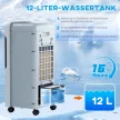 HOMCOM Légkondicionáló vízhűtéssel, távirányítóval, 3 üzemmód, 3 sebesség, 12 órás Időzítő, LED kijelző, fehér