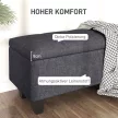 Tárolópad lenvászon hatású kivitelben, gumifa lábakkal, nappaliba, hálószobába, előszobába, sötétszürke