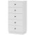 HOMCOM Fiókos komód/tálalószekrény 5 fiókkal, modern stílusú, rétegelt fából készült, 47 x 29 x 95 cm, fehér