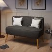 HOMCOM Kanapé Retro Design 2 Személyes kanapé, fa lábak, sötétszürke
