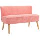 HOMCOM kétszemélyes kanapé, elegáns skandináv dizájn, tömörfa váz, 150 kg-ig, rózsaszín