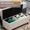 HOMCOM Tárolópad kárpitozott pad vászonhatásúval, 100 x 40 x 44 cm, krémfehér