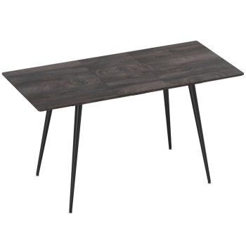   HOMCOM Kihúzható Étkezőasztal, kihúzható asztal 6-8 személyre, konyhaasztal tömör acél lábakkal