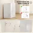 HOMCOM Fiókos Komód, tálalószekrény lágyan záródó ajtókkal, testreszabható polccal, fehér