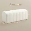 HOMCOM Modern hálószobai pad, kárpitozott pad fa vázzal, teherbírás akár 220 kg, lábtartó, krémfehér