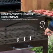 Outsunny Faszenes BBQ grillsütő, állítható faszéntároló rekesz, oldalsó polcok, fekete