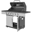 Outsunny Gázgrill 8500BTU, grillkocsi 6 rozsdamentes acél égővel, hőmérővel, nyomásszabályozóval, ezüst