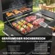 Outsunny kompakt faszenes grillkocsi fedővel, hőmérővel, grillráccsal, hamutartóval és szellőzőnyílásokkal