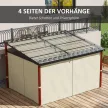 Outsunny kerti pergola, kihúzható, időjárásálló, rögzítőelemekkel együtt, bézs