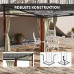 Outsunny kerti pergola, kihúzható, időjárásálló, rögzítőelemekkel együtt, bézs