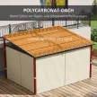 Outsunny kerti pergola, kihúzható, időjárásálló, rögzítőelemekkel együtt, bézs