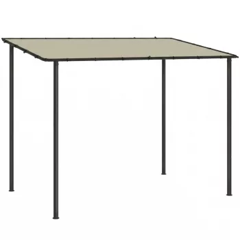   Outsunny Pergola, fémvázas és tetős pavilon, időjárásálló, falra szerelhető, 3 x 1,8 x 2,3 m, krémfehér