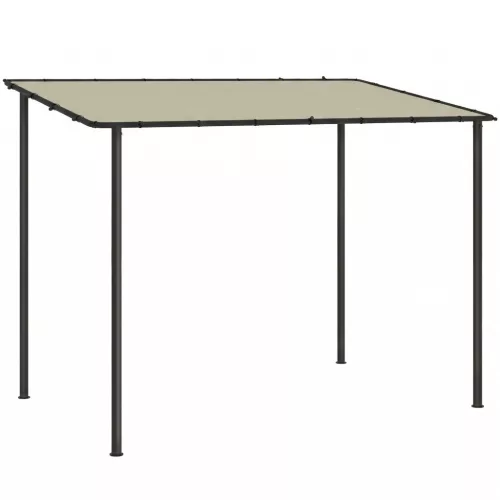 Outsunny Pergola, fémvázas és tetős pavilon, időjárásálló, falra szerelhető, 3 x 1,8 x 2,3 m, krémfehér