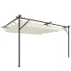 Outsunny terasztető pergola, 4x3 m, állítható tetővel, falra szerelhető, UV 30+ krémfehér