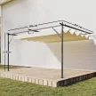 Outsunny terasztető pergola, 4x3 m, állítható tetővel, falra szerelhető, UV 30+ krémfehér