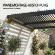 Outsunny Pergola kb. 3x3 m alumínium teraszfedés állítható lamellás tetővel, falra szerelhető, sötétszürke