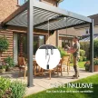 Outsunny Pergola kb. 3x3 m alumínium teraszfedés állítható lamellás tetővel, falra szerelhető, sötétszürke