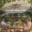 Outsunny LED napelemes napernyő, kb. Ø300 cm, forgatható, hajtókaros talppal és védőburkolattal, bézs
