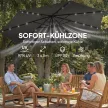 Outsunny LED napelemes napernyő, kb. Ø300 cm, forgatható, hajtókaros talppal és védőburkolattal, sötétszürke
