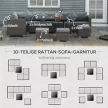 Outsunny Kerti bútor szett rattan hatású kivitelben, 10 részes ülő- és hátpárnákkal, rozsdamentes fém vázzal, sötétszürke