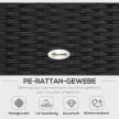 Outsunny Kerti bútor szett, 4 darabos luxus polyrattan, polcokkal, lerakóasztallal és ülőpárnákkal, fekete