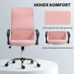 HOMCOM ergonomikus irodai szék, magasságban állítható forgószék hintafunkcióval, hálós kárpitozás, rózsaszín