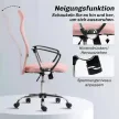 HOMCOM ergonomikus irodai szék, magasságban állítható forgószék hintafunkcióval, hálós kárpitozás, rózsaszín