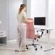 HOMCOM ergonomikus irodai szék, magasságban állítható forgószék hintafunkcióval, hálós kárpitozás, rózsaszín