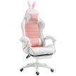 Vinsetto Gamer Szék, Lábtartóval, Nyuszifül fejtámlával, rózsaszín