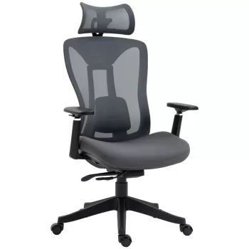   Vinsetto Ergonomikus irodai szék, 135-os dőlésszög, állítható magasság 3D, szürke