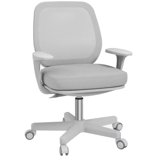 Vinsetto irodai szék, ergonomikus íróasztali szék forgófunkcióval, állítható magasságú, szürke