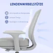 Vinsetto irodai szék, ergonomikus íróasztali szék forgófunkcióval, állítható magasságú, szürke