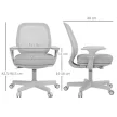 Vinsetto irodai szék, ergonomikus íróasztali szék forgófunkcióval, állítható magasságú, szürke
