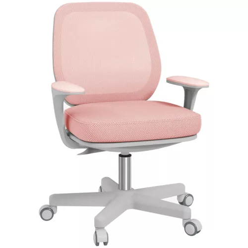 Vinsetto irodai szék, ergonomikus íróasztali szék forgófunkcióval, állítható magasságú, rózsaszín