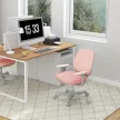 Vinsetto irodai szék, ergonomikus íróasztali szék forgófunkcióval, állítható magasságú, rózsaszín