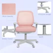 Vinsetto irodai szék, ergonomikus íróasztali szék forgófunkcióval, állítható magasságú, rózsaszín