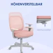 Vinsetto irodai szék, ergonomikus íróasztali szék forgófunkcióval, állítható magasságú, rózsaszín
