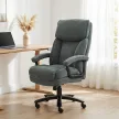HOMCOM Főnöki nagyméretű irodai szék, 200 kg teherbírás, robusztus szerkezet, puha huzat, szürke