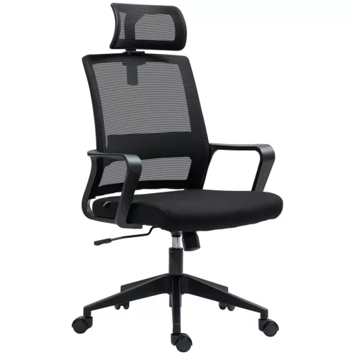 HOMCOM Ergonomikus irodai szék, forgószék, hálószövet fekete