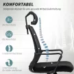 HOMCOM Ergonomikus irodai szék, forgószék, hálószövet fekete